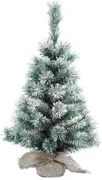 Everlands mini kunst kerstboom kunstboom 60 cm besneeuwd Kunstkerstboom