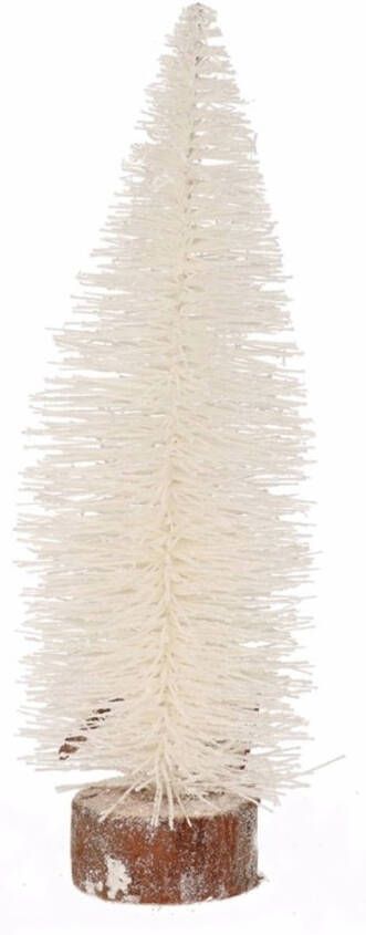 Merkloos Mini kerstboom op stam 35 cm wit Kunstkerstboom