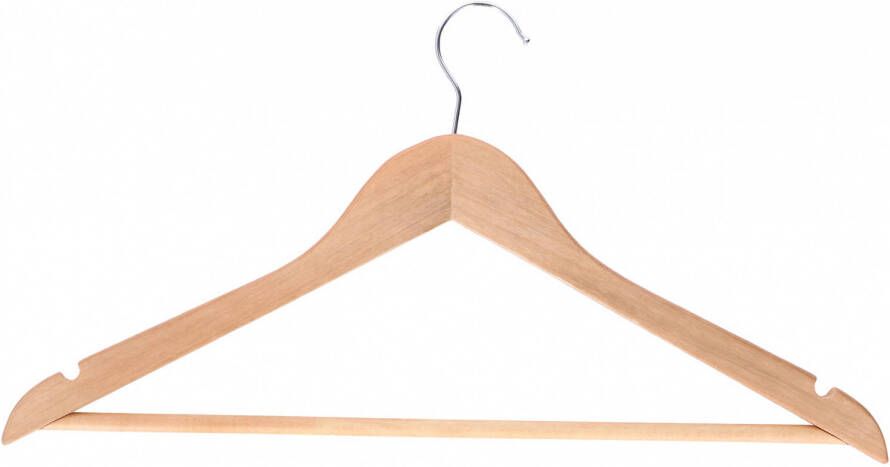 Merkloos Non-Branded kledinghanger 45 x 24 cm hout blank 3 stuks