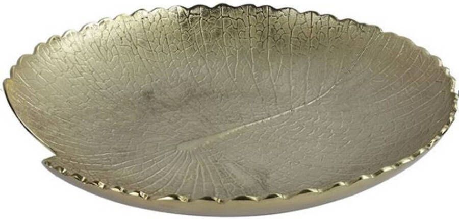 Merkloos Non-Branded ornament schaal Dyon 57 x 12 cm nikkel goud