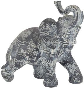 Merkloos Dieren beeldje Indische olifant grijs 21 x 8 x 19 cm Olifanten beeldjes van keramiek Beeldjes