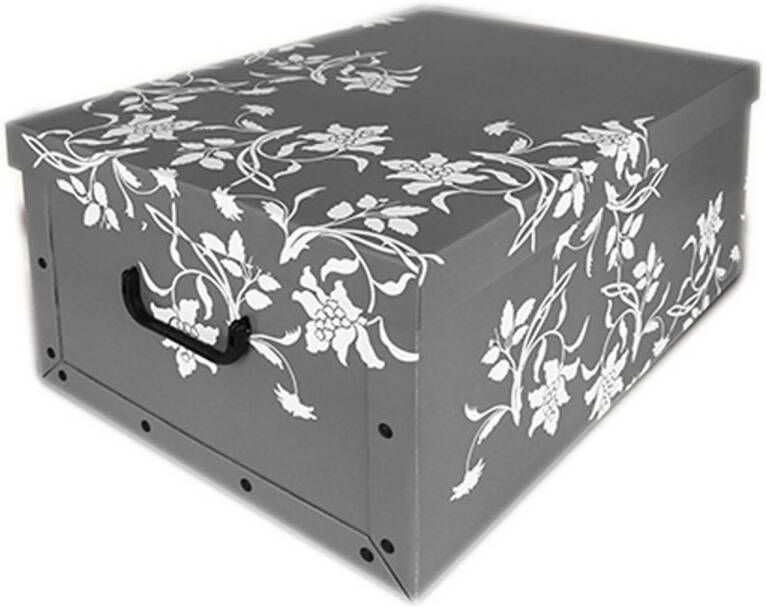 Merkloos Opbergers box grijs 51 x 37 cm Opbergbox