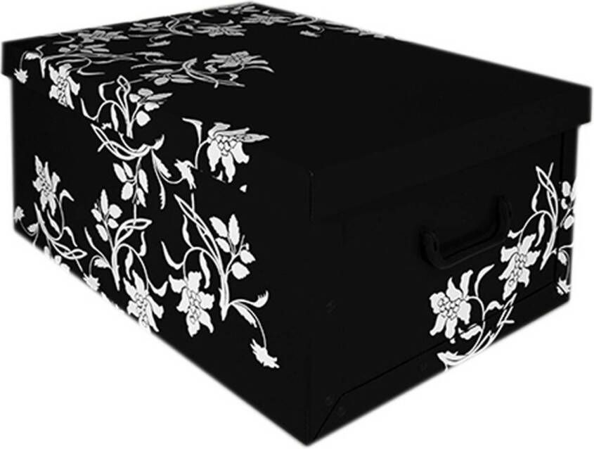 Merkloos Opbergbox Opbergdoos zwart 51 x 37 cm Opbergbox