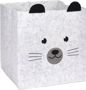Merkloos Opbergmand kastmand vilt kinderkamer dieren thema muis 32 x 32 x 32 cm Opbergmanden