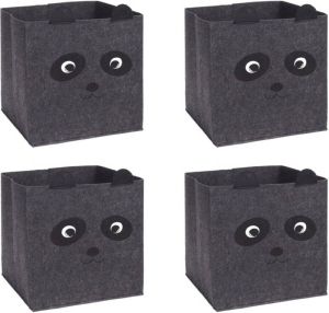 Merkloos Opbergmand kastmand vilt kinderkamer dieren thema panda 32 cm Opbergmanden