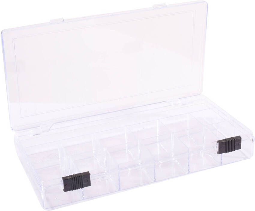 Merkloos Opberg sorteer box met 13 vakken 20 cm Gereedsschapskist Toolbox Opbergdoos voor kleine spullen