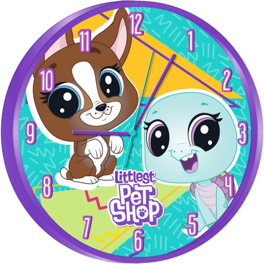 Merkloos Paarse klok van Littlest Pet Shop voor kinderen 25 cm Wandklokken