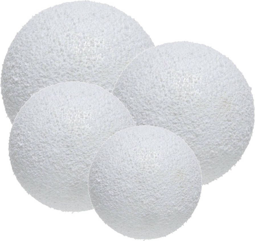 Merkloos Pakket van 24x stuks deco sneeuwballen diverse formaten Decoratiesneeuw