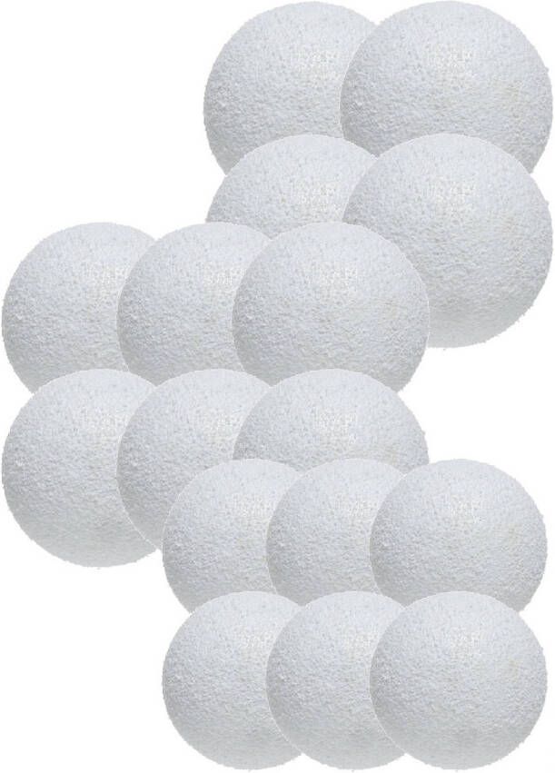 Merkloos Pakket van 64x stuks deco sneeuwballen diverse formaten Decoratiesneeuw