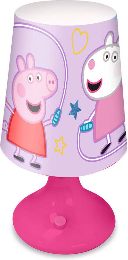Merkloos Peppa Pig tafellamp bureaulamp nachtlamp voor kinderen roze kunststof 18 x 9 cm Nachtlampjes