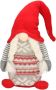 Merkloos Pluche gnome dwerg decoratie pop knuffel rood grijs vrouwtje 45 x 14 cm Kerstman pop - Thumbnail 2