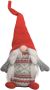 Merkloos Pluche gnome dwerg decoratie pop knuffel rood grijs vrouwtje 45 x 14 cm Kerstman pop - Thumbnail 1