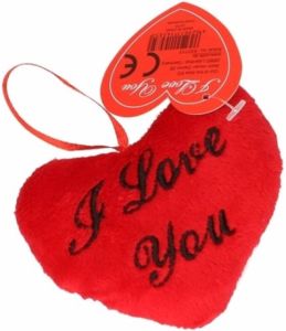 Merkloos Pluche I Love You Hartjes Kussentje 10 Cm Knuffelkussen