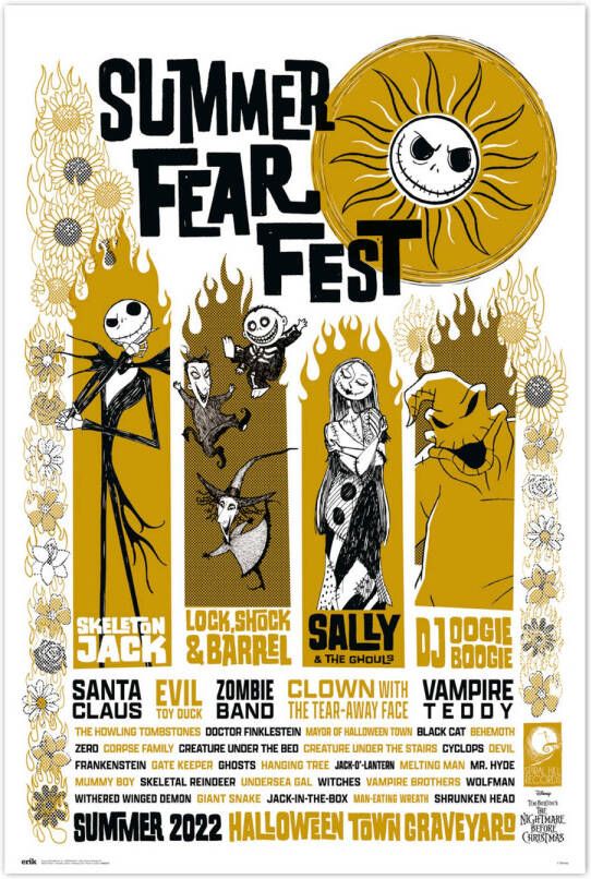 Merkloos Poster Disney Nightmare Before Christmas Summer Fear Fest 61x91 5cm