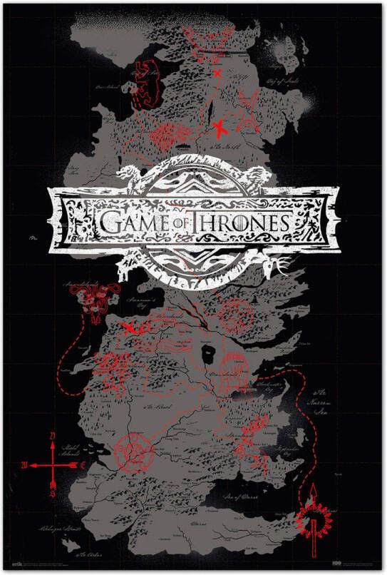 Merkloos Poster Game of Thrones Map 61x91 5cm