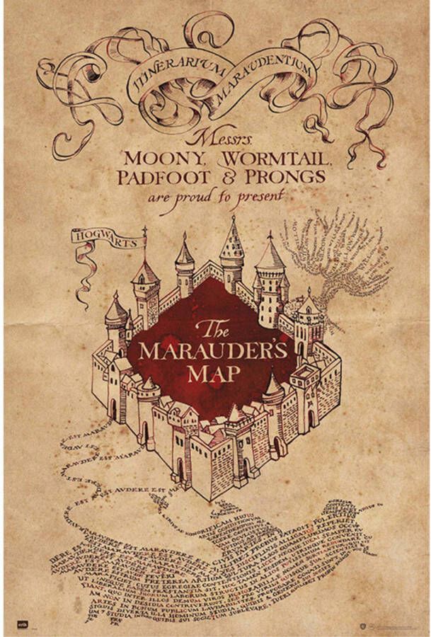 Merkloos Poster Harry Potter The Marauders Map 61x91 5cm