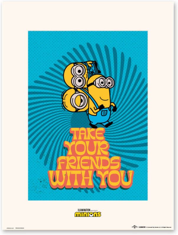Merkloos Poster Minions Take Your Friends With You 30x40cm