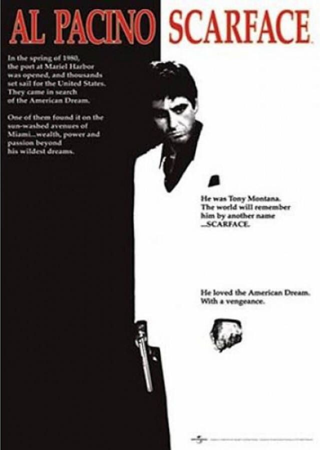 Merkloos Poster Scarface Al Pacino 61 x 91 5 cm