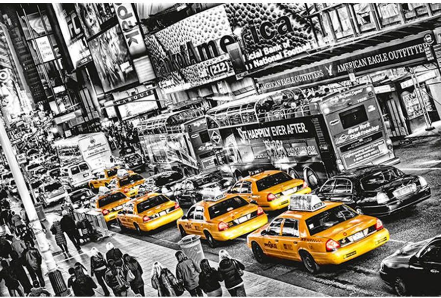 Merkloos Poster XXL Cabs Queue 175 x 115 cm Multi