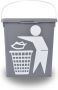 Merkloos Handig klein afvalbak Afvalemmer containertje 100% BIO recyclable 30.8x25x14 cm organisch afval 11 liter Grijs 1 - Thumbnail 2