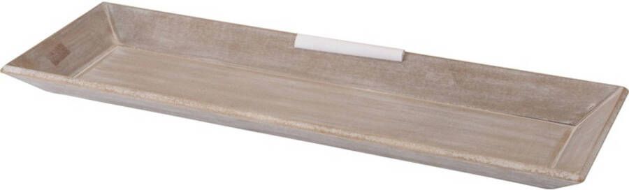 Merkloos Kaarsenbord-plateau hout rechthoekig wit 20 x 60 cm Kaarsonderzetter Kaarsenplateaus