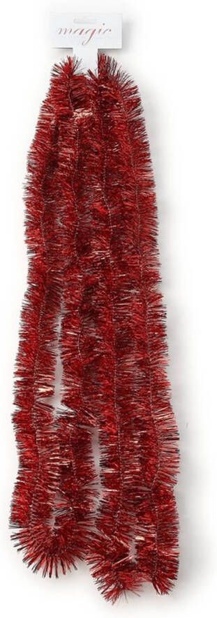 Merkloos Kerst lametta guirlande rood 270 cm kerstboom versiering decoratie Kerstslingers