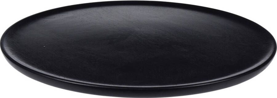 Merkloos Rond kaarsenbord kaarsenplateau zwart hout D38 cm Kaarsenplateaus