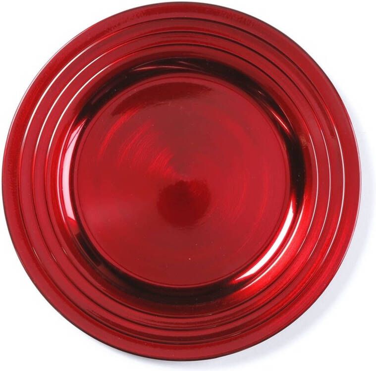 Merkloos Ronde rode onderzet bord kaarsonderzetter 33 cm Kaarsenplateaus