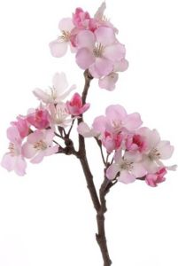 Merkloos Roze appelbloesem kunstbloem tak met 17 bloemetjes 36 cm Nepbloemen Kunstbloemen