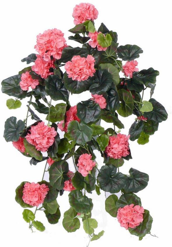 Merkloos Roze geranium kunstplant hangplant 70 cm Kunstplanten