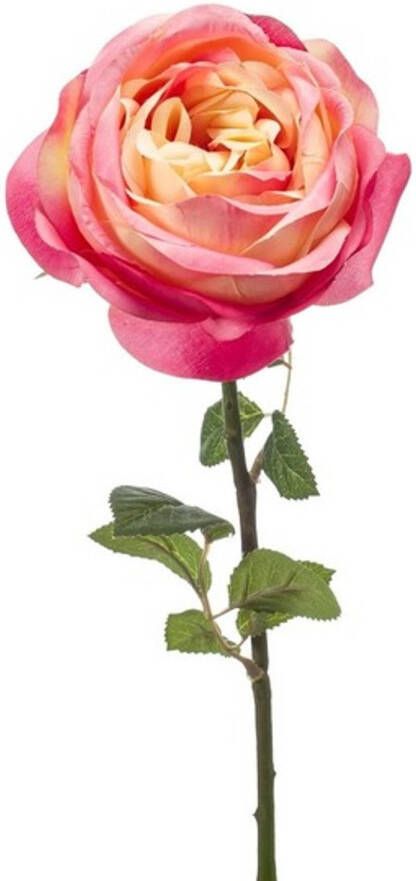 Merkloos Roze roos kunstbloem 66 cm Kunstbloemen