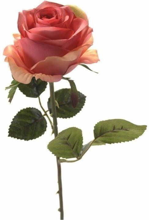 Merkloos Roze roosjes kunst tak 45 cm Kunstbloemen