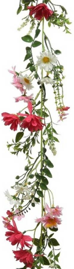Merkloos Roze witte kunsttak kunstplanten slinger 180 cm Kunstplanten
