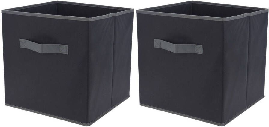 Bathroom Solutions Set van 2x stuks kast opberg opruim manden antraciet grijs 30 x 30 x 30 cm Opbergmanden