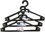 Merkloos Set van 40 stuks zwarte kledinghanger van kunststof Kleding ophangen kledinghanger voordeelset - Thumbnail 2