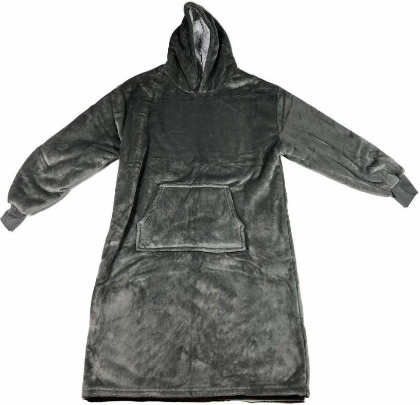 Merkloos SHERRY Oversized Hoodie 110x170 cm Antraciet grijs Hoodie & deken in één heerlijke grote fleece hoodie deke