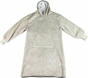 Merkloos SHERRY Oversized Hoodie 70x110 cm Hoodie & deken in één heerlijke grote fleece hoodie deken Pumice Stone beig