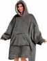 Dutch Decor SHERRY Oversized Hoodie 70x110 cm Hoodie & deken in één heerlijke grote fleece hoodie deken Charcoal Gray a - Thumbnail 3