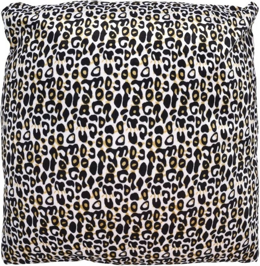 Merkloos Sierkussen met cheetah dierenprint 45 cm Sierkussens