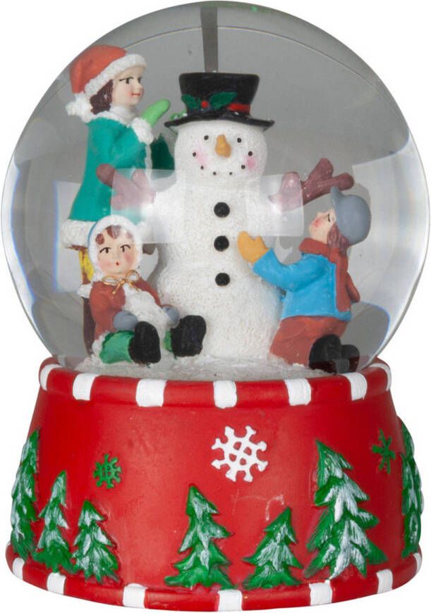 Merkloos Sneeuwbol snowglobe beeldje met muziek kerstman 15 cm Sneeuwbollen