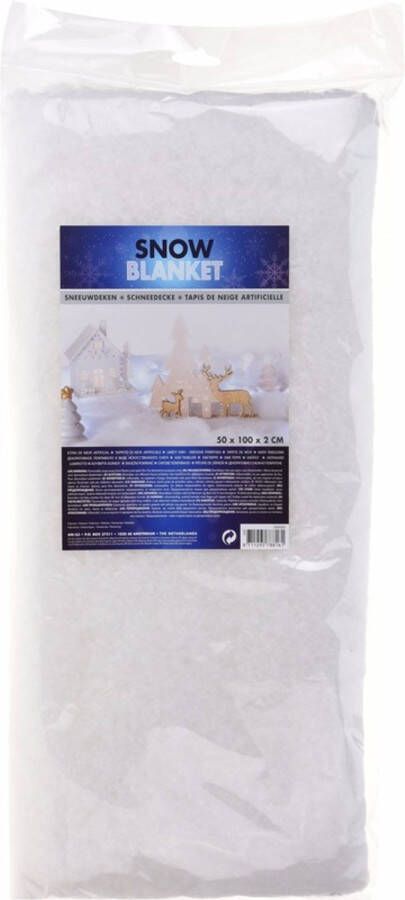 Merkloos 1x Sneeuw achtergrond sneeuwkleed op rol 100 x 50 cm Decoratiesneeuw