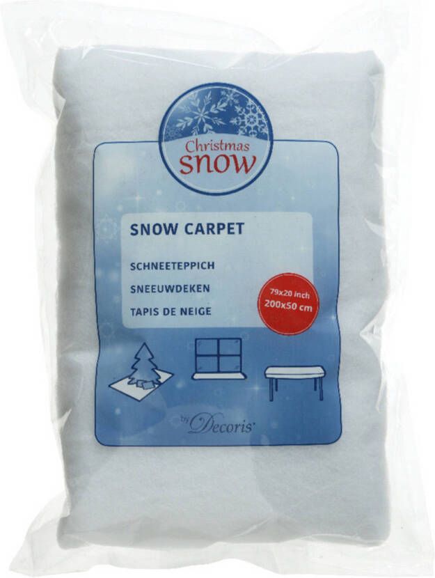 Decoris 1x Sneeuw achtergrond sneeuwkleed 200 x 50 cm Decoratiesneeuw
