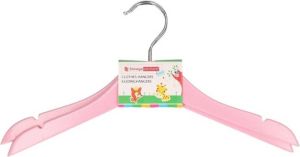 Merkloos Stevige kledinghangers voor kinderen 2x stuks hout Lichtroze klerenhangers