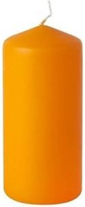 Merkloos Oranje stompkaars 15 cm 45 branduren oranje decoratie kaarsen Woondecoratie Woonaccessoires Stompkaarsen