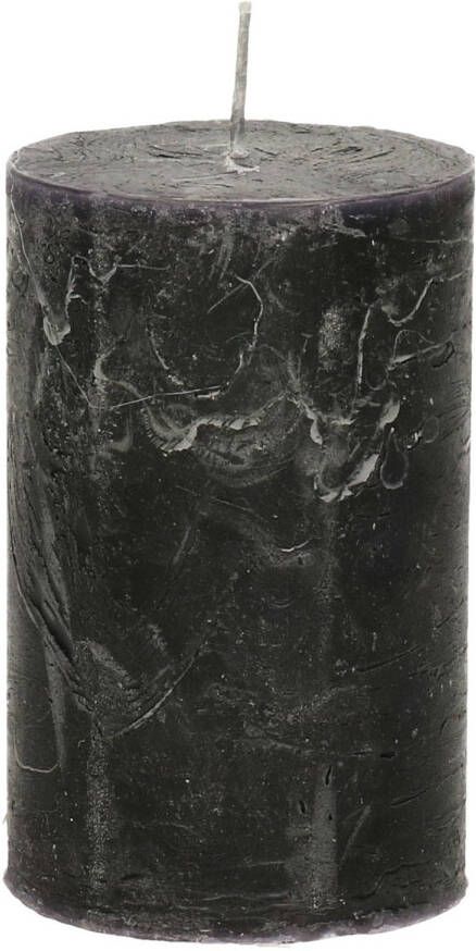 Merkloos Stompkaars cilinderkaars zwart 5 x 8 cm klein rustiek model Stompkaarsen