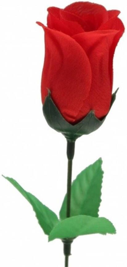 Merkloos Voordelige rode roos kunstbloem 28 cm Valentijn kunstrozen Kunstbloemen boeketten rozen rood Kunstbloemen