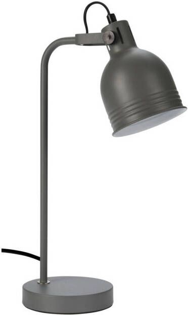 Merkloos Tafellamp bureaulampje grijs metaal 38 cm Bureaulampen