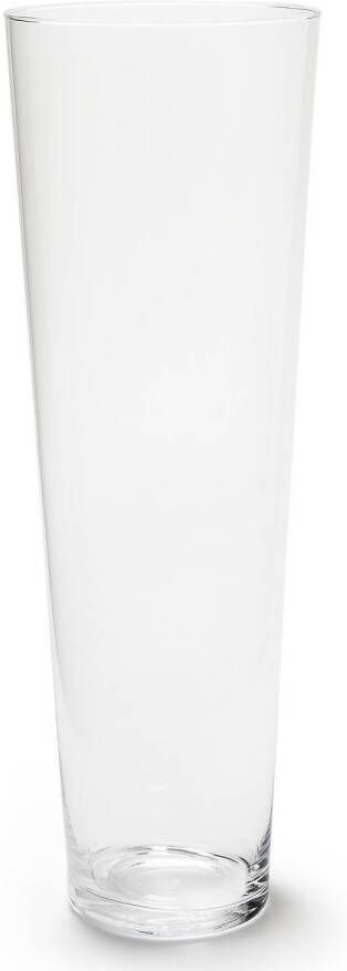 Merkloos Transparante conische vaas vazen van glas 17 x 50 cm Vazen