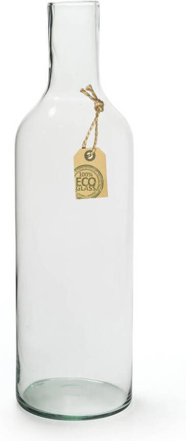 Merkloos Transparante fles vaas vazen van eco glas 15 x 53 cm Vazen