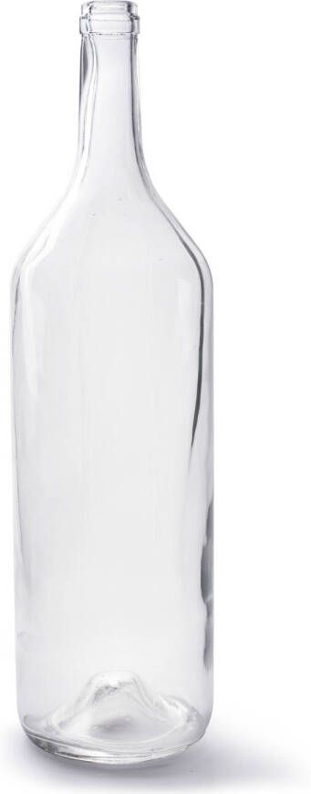 Merkloos Transparante fles vaas vazen van glas 14 x 53 cm Woonaccessoires woondecoraties Glazen bloemenvaas Flesvaas flesvazen Vazen